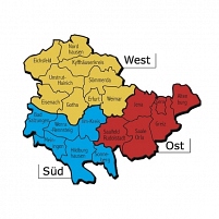 Karte Gebietsaufteilung Thüringen 